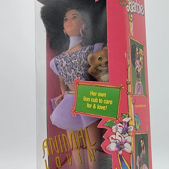 Vintage 1989 Barbie Animal Lovin Nikki Doll & Lion Cub No. 1352 NRFB. - Picture 2 of 10